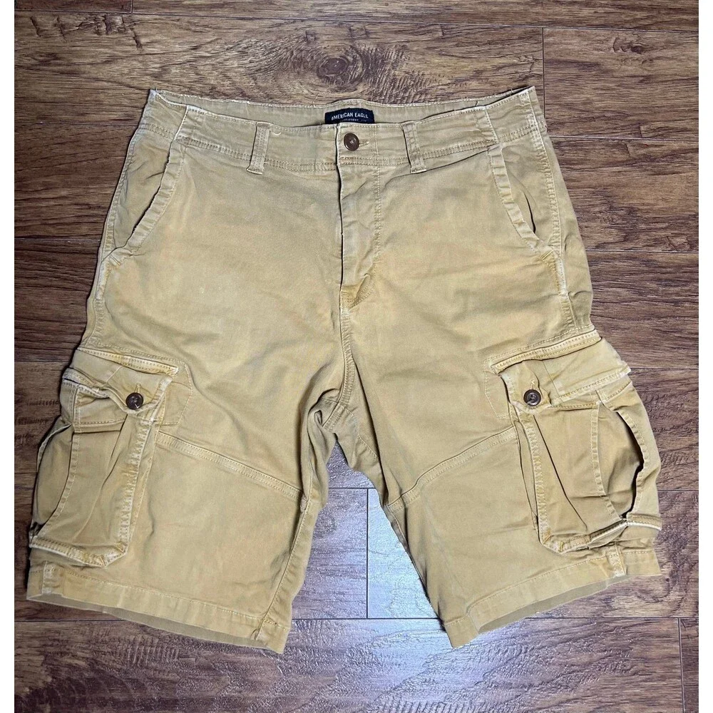American Eagle Cargo Shorts Mens Brown/Tan Extreme Flex Classic Utility size 36